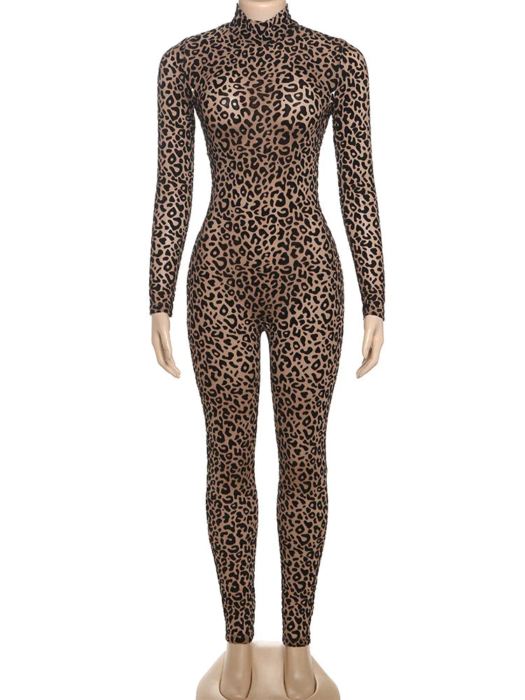 Trendy Luipaard Mesh Jumpsuit